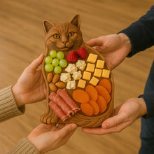 Lade das Bild in den Galerie-Viewer, Handgemachte Holz-Genussplatte in Katzenform
