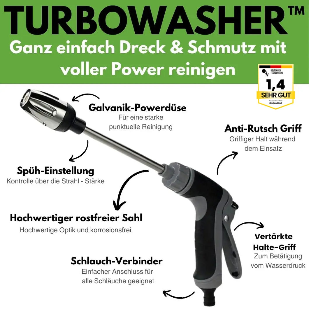 Turbowasher Set - Power-Hochdruckreiniger + Seifenbehälter